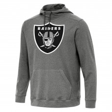 Las Vegas Raiders Antigua Heather Black Cloud Pullover Hoodie