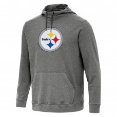 Pittsburgh Steelers Antigua Heather Black Cloud Pullover Hoodie