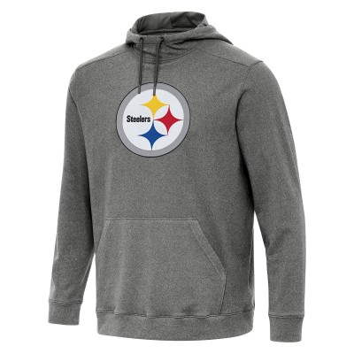 Pittsburgh Steelers Antigua Heather Black Cloud Pullover Hoodie