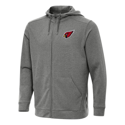 Arizona Cardinals Antigua Heather Black Effortless Full-Zip Hoodie