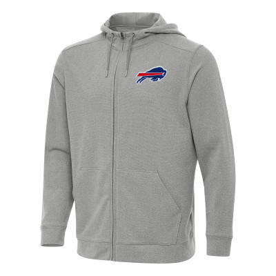 Толстовка Buffalo Bills Antigua Heather Gray Effortless Full-Zip