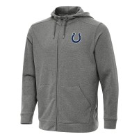 Indianapolis Colts Antigua Heather Black Effortless Full-Zip Hoodie