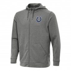 Indianapolis Colts Antigua Heather Black Effortless Full-Zip Hoodie