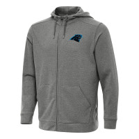 Толстовка Carolina Panthers Antigua Heather Black Effortless Full-Zip