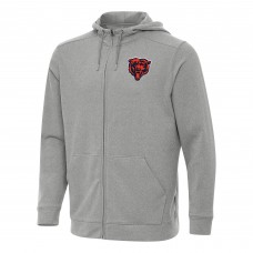 Толстовка на молнии Chicago Bears Antigua Heather Gray Effortless