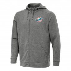 Толстовка на молнии Miami Dolphins Antigua Heather Black Effortless