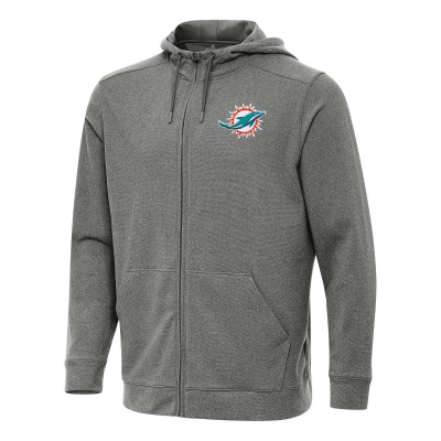 Толстовка на молнии Miami Dolphins Antigua Heather Black Effortless