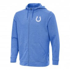 Indianapolis Colts Antigua Heather Royal Effortless Full-Zip Hoodie