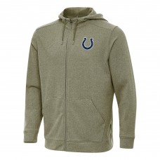 Indianapolis Colts Antigua Olive Effortless Full-Zip Hoodie