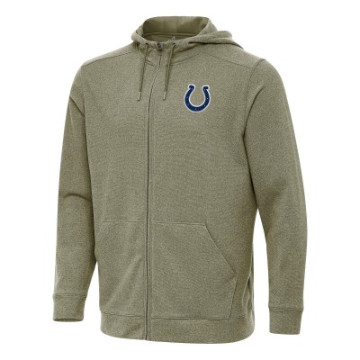 Indianapolis Colts Antigua Olive Effortless Full-Zip Hoodie
