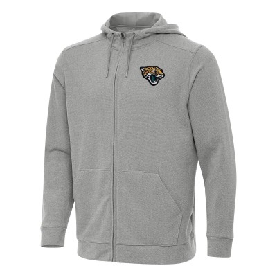 Jacksonville Jaguars Antigua Heather Gray Effortless Full-Zip Hoodie