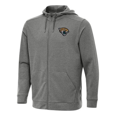 Jacksonville Jaguars Antigua Heather Black Effortless Full-Zip Hoodie