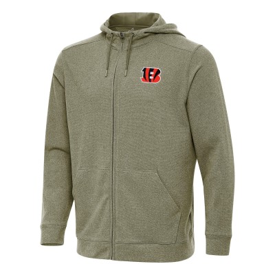 Cincinnati Bengals Antigua Olive Effortless Full-Zip Hoodie