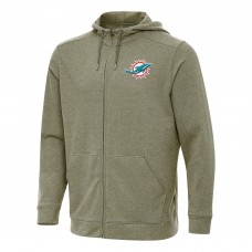 Толстовка на молнии Miami Dolphins Antigua Olive Effortless