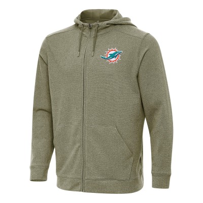 Толстовка на молнии Miami Dolphins Antigua Olive Effortless