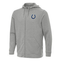 Indianapolis Colts Antigua Heather Gray Effortless Full-Zip Hoodie