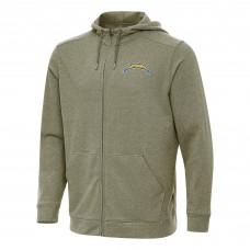 Los Angeles Chargers Antigua Olive Effortless Full-Zip Hoodie