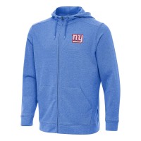 New York Giants Antigua Heather Royal Effortless Full-Zip Hoodie