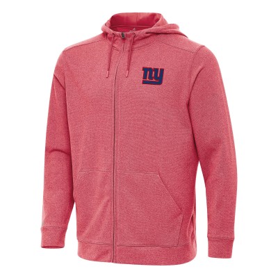 New York Giants Antigua Heather Red Effortless Full-Zip Hoodie