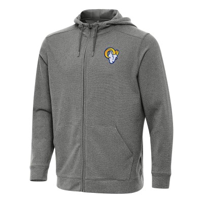Los Angeles Rams Antigua Effortless Full-Zip Hoodie - Heather Black