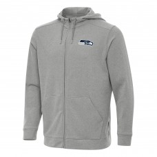 Seattle Seahawks Antigua Heather Gray Effortless Full-Zip Hoodie