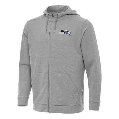 Seattle Seahawks Antigua Heather Gray Effortless Full-Zip Hoodie