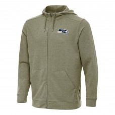 Seattle Seahawks Antigua Olive Effortless Full-Zip Hoodie