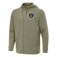 Las Vegas Raiders Antigua Olive Effortless Full-Zip Hoodie