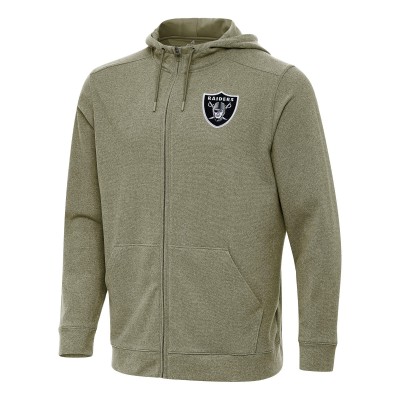 Las Vegas Raiders Antigua Olive Effortless Full-Zip Hoodie