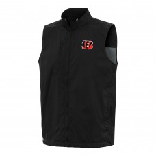 Cincinnati Bengals Antigua Black Brisk Full-Zip Vest Cincinnati Bengals Antigua Black Brisk Full-Zip Vest