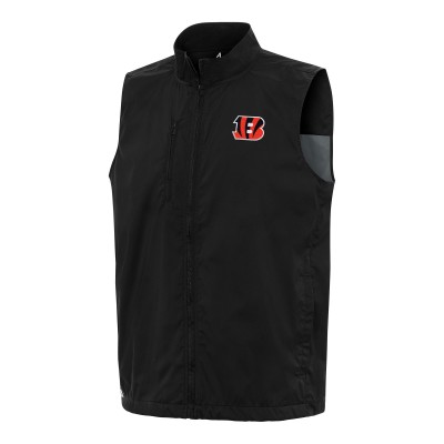 Cincinnati Bengals Antigua Black Brisk Full-Zip Vest