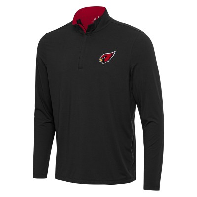 Arizona Cardinals Antigua Black/Cardinal Content Quarter-Zip Pullover Top