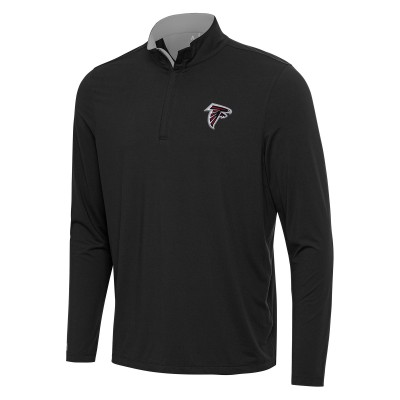 Atlanta Falcons Antigua Black/Gray Content Quarter-Zip Pullover Top