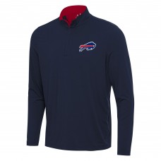 Buffalo Bills Antigua Navy/Red Content Quarter-Zip Pullover Top