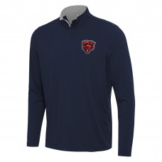 Chicago Bears Antigua Navy/Gray Content Quarter-Zip Pullover Top Chicago Bears Antigua Navy/Gray Content Quarter-Zip Pullover Top