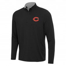 Chicago Bears Antigua Black/Gray Content Quarter-Zip Pullover Top Chicago Bears Antigua Black/Gray Content Quarter-Zip Pullover Top
