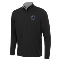 Indianapolis Colts Antigua Black/Gray Content Quarter-Zip Pullover Top