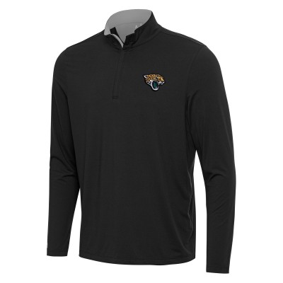 Jacksonville Jaguars Antigua Black/Gray Content Quarter-Zip Pullover Top