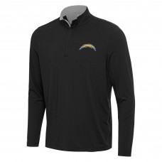 Los Angeles Chargers Antigua Black/Gray Content Quarter-Zip Pullover Top
