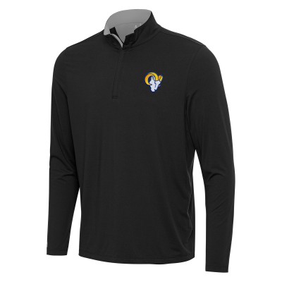 Los Angeles Rams Antigua Content Quarter-Zip Pullover Top - Black/Gray