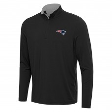 New England Patriots Antigua Black/Gray Content Quarter-Zip Pullover Top New England Patriots Antigua Black/Gray Content Quarter-Zip Pullover Top
