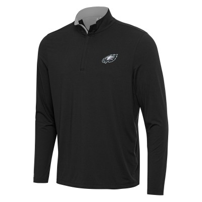 Кофта на короткой молнии Philadelphia Eagles Antigua Content - Black/Gray