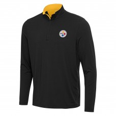 Кофта на короткой молнии Pittsburgh Steelers Antigua Content - Black/Gold
