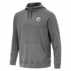 Pittsburgh Steelers Antigua Heather Black Cloud Pullover Hoodie