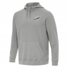 Miami Dolphins Antigua Heather Gray Cloud Pullover Hoodie
