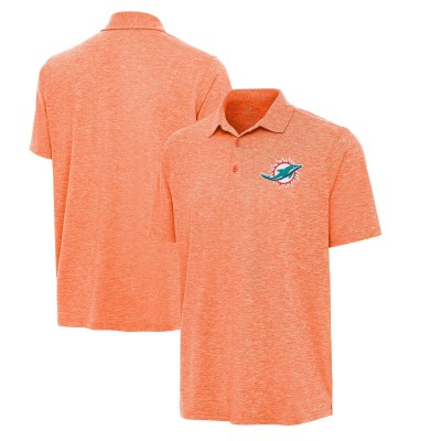 Miami Dolphins Antigua Heather Orange Par 3 Polo