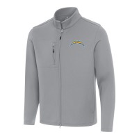 Los Angeles Chargers Antigua Gray Objection Full-Zip Jacket