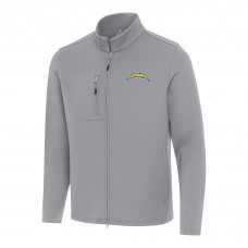 Los Angeles Chargers Antigua Gray Objection Full-Zip Jacket