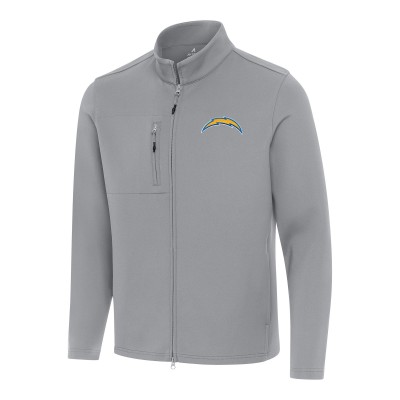 Los Angeles Chargers Antigua Gray Objection Full-Zip Jacket