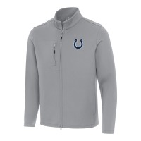 Indianapolis Colts Antigua Gray Objection Full-Zip Jacket